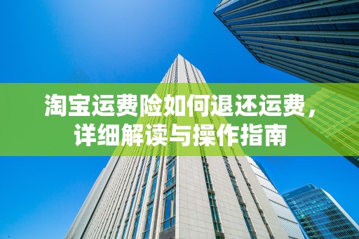淘宝运费险如何退还运费，详细解读与操作指南