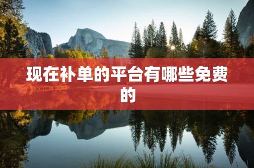 现在补单的平台有哪些免费的