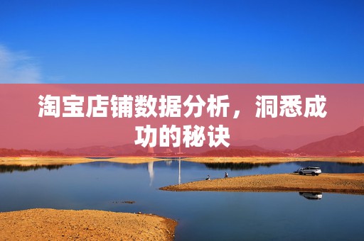 淘宝店铺数据分析，洞悉成功的秘诀