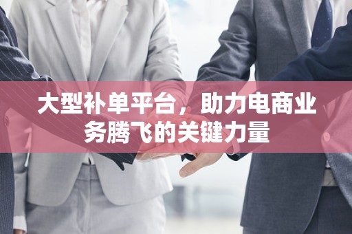 大型补单平台，助力电商业务腾飞的关键力量