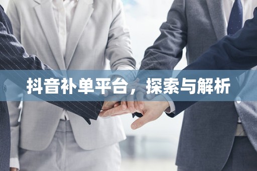 抖音补单平台，探索与解析