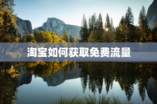 淘宝如何获取免费流量
