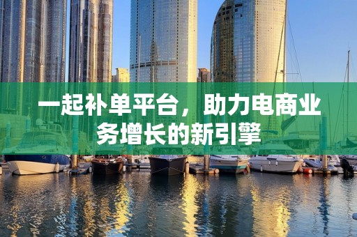 一起补单平台，助力电商业务增长的新引擎