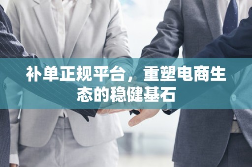 补单正规平台，重塑电商生态的稳健基石