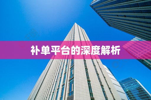 补单平台的深度解析
