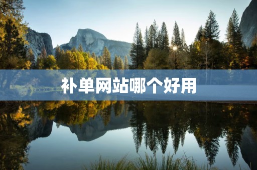 补单网站哪个好用