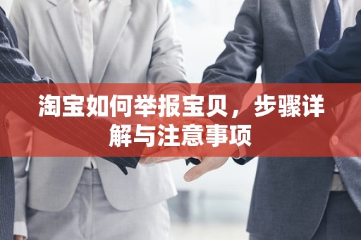 淘宝如何举报宝贝，步骤详解与注意事项