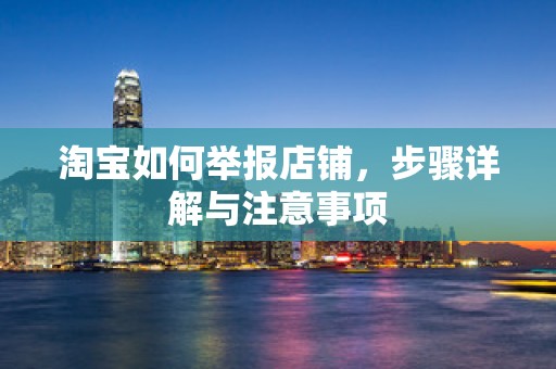 淘宝如何举报店铺，步骤详解与注意事项