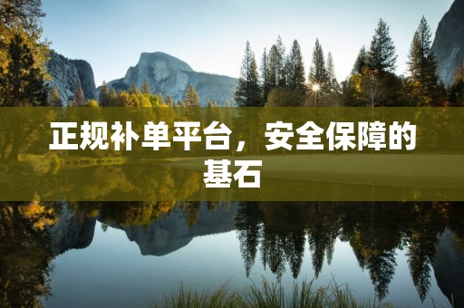 正规补单平台，安全保障的基石