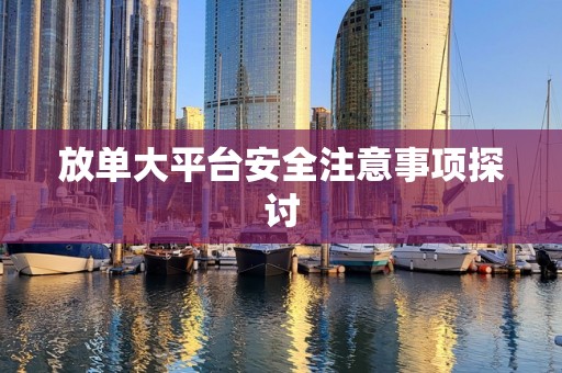 放单大平台安全注意事项探讨