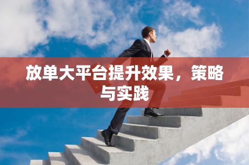 放单大平台提升效果，策略与实践