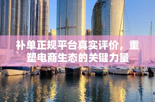 补单正规平台真实评价，重塑电商生态的关键力量