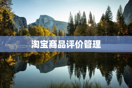 淘宝商品评价管理