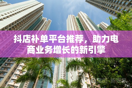 抖店补单平台推荐，助力电商业务增长的新引擎