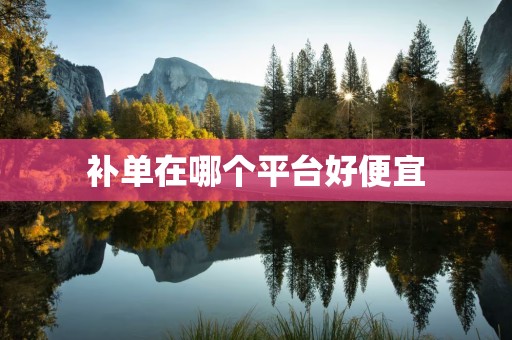 补单在哪个平台好便宜