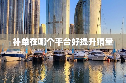 补单在哪个平台好提升销量