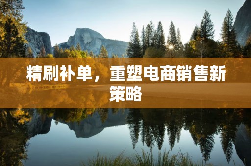 精刷补单，重塑电商销售新策略