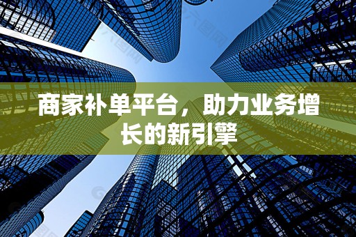 商家补单平台，助力业务增长的新引擎