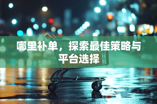 哪里补单，探索最佳策略与平台选择