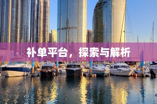 补单平台，探索与解析