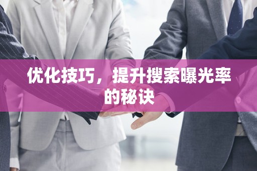 优化技巧，提升搜索曝光率的秘诀