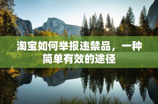 淘宝如何举报违禁品，一种简单有效的途径
