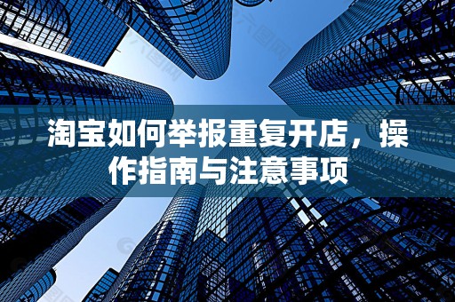 淘宝如何举报重复开店，操作指南与注意事项