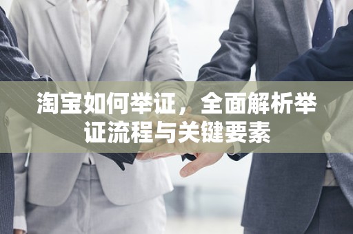 淘宝如何举证，全面解析举证流程与关键要素