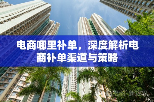电商哪里补单，深度解析电商补单渠道与策略