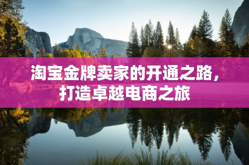 淘宝金牌卖家的开通之路，打造卓越电商之旅