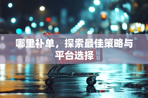 哪里补单，探索最佳策略与平台选择