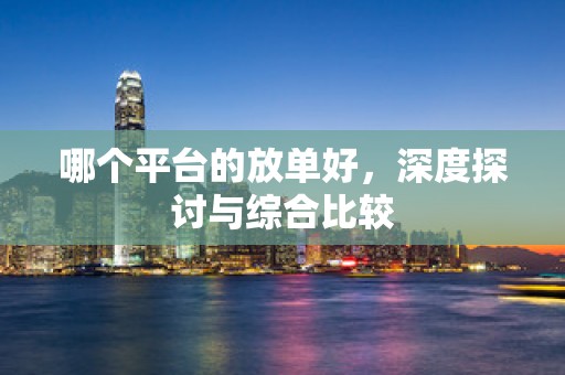哪个平台的放单好，深度探讨与综合比较