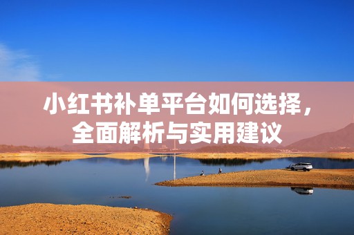 小红书补单平台如何选择，全面解析与实用建议