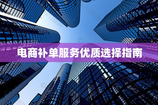 电商补单服务优质选择指南