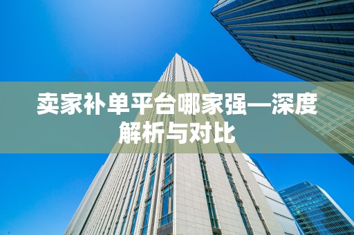 卖家补单平台哪家强—深度解析与对比
