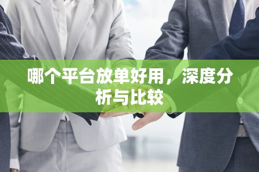 哪个平台放单好用，深度分析与比较
