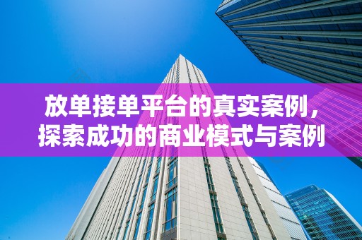 放单接单平台的真实案例，探索成功的商业模式与案例解析