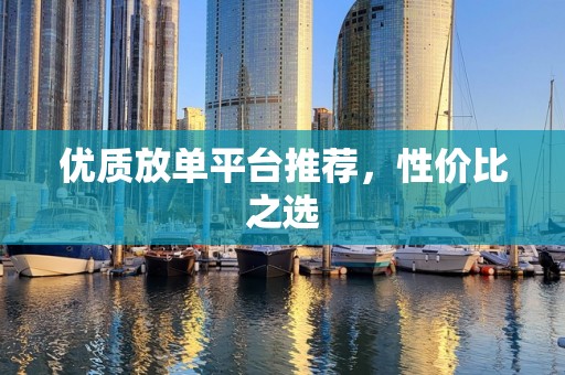 优质放单平台推荐，性价比之选