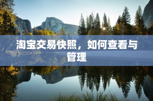淘宝交易快照，如何查看与管理