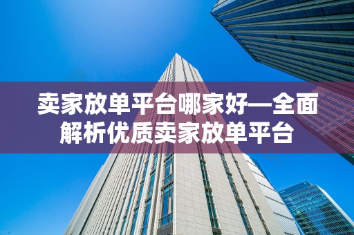 卖家放单平台哪家好—全面解析优质卖家放单平台