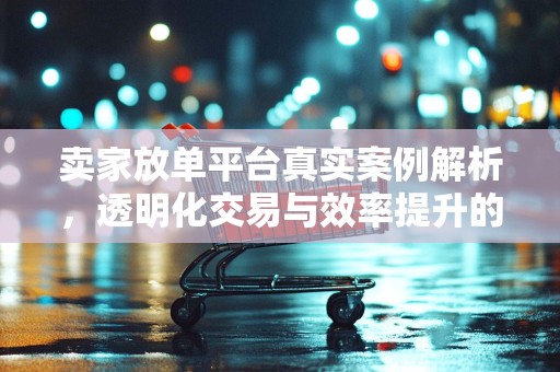 卖家放单平台真实案例解析，透明化交易与效率提升的关键环节