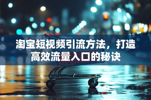 淘宝短视频引流方法，打造高效流量入口的秘诀