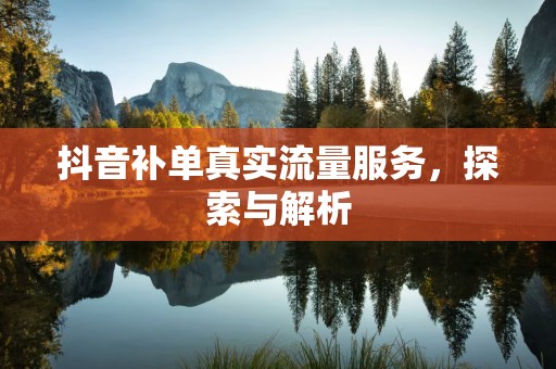 抖音补单真实流量服务，探索与解析
