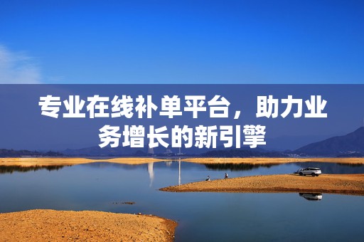 专业在线补单平台，助力业务增长的新引擎