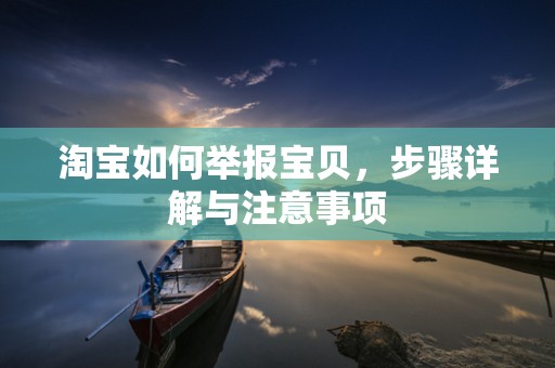 淘宝如何举报宝贝，步骤详解与注意事项