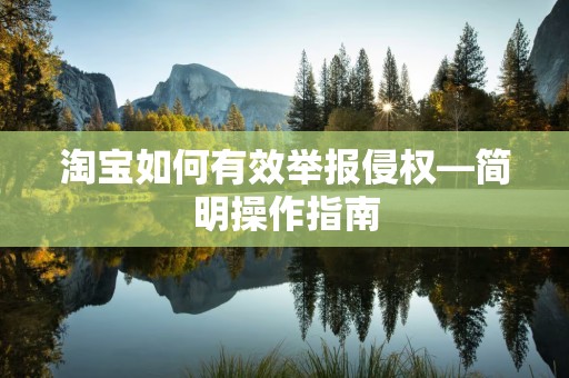 淘宝如何有效举报侵权—简明操作指南