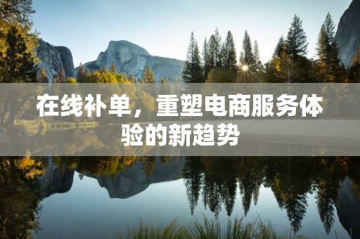 在线补单，重塑电商服务体验的新趋势