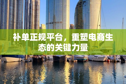 补单正规平台，重塑电商生态的关键力量
