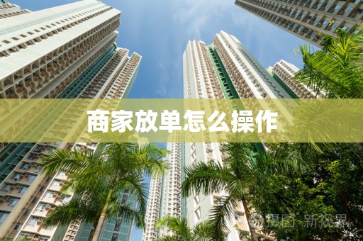 商家放单怎么操作