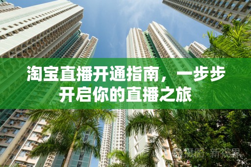淘宝直播开通指南，一步步开启你的直播之旅